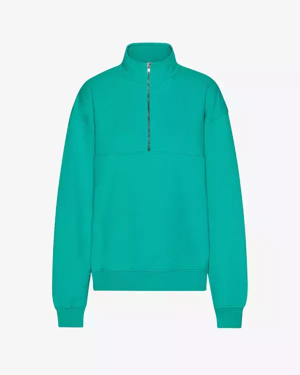 Colorful Standard Organic Quarter Zip Tropical Sea unisex grün